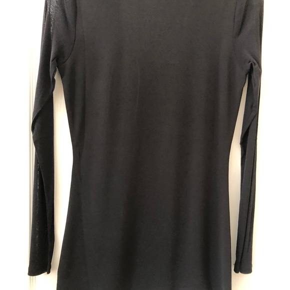 INC. International Concepts Essentials Deep Black Long Sheer Sleeved Top Medium - Picture 6 of 8